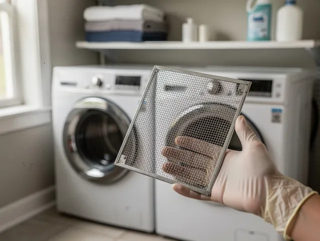 Euclid Dryer Vent Cleaning specialist performing detailed lint trap cleaning service in Euclid
