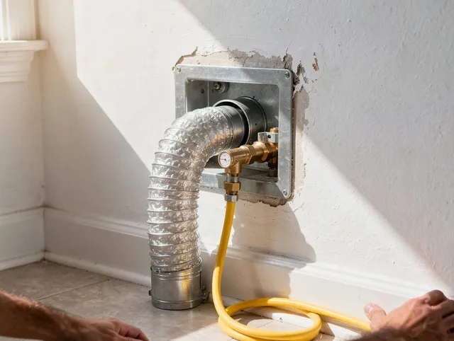 Euclid Dryer Vent Cleaning certified technician performing specialized gas dryer vent cleaning in Euclid